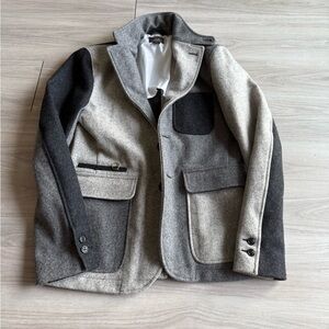 Woolrich Men's Gray and Black Wool Blend Jacket